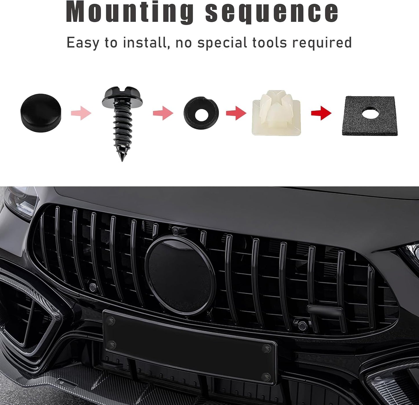 Kit s de acero inox para placa matrícula antirrobo