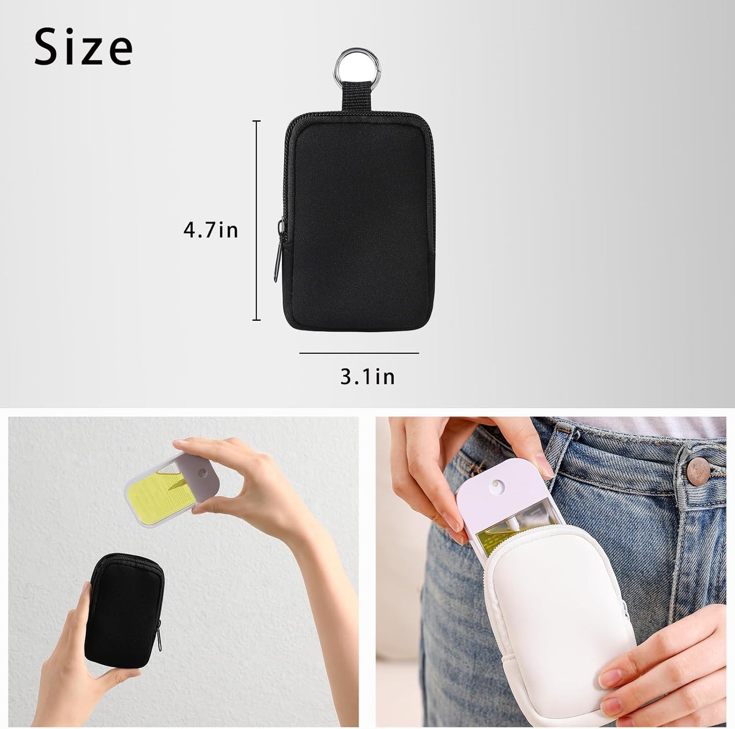 2 Pzas Bolsas Neopreno con Cremallera Mini Maquillaje Viaje