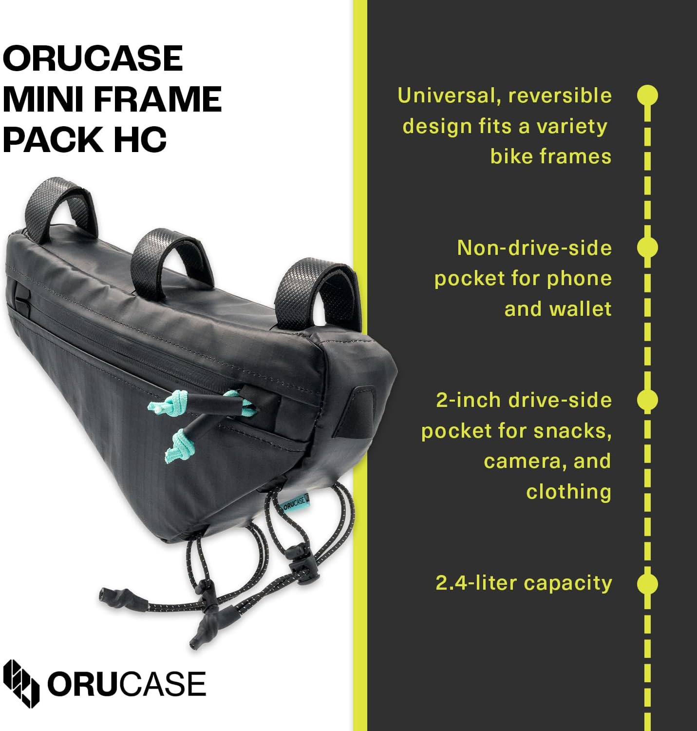 Bolsa impermeable para cuadro bicicleta 2.4L azul glauco