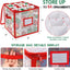 Caja almacenamiento adornos Navidad con divisores 3" rojo