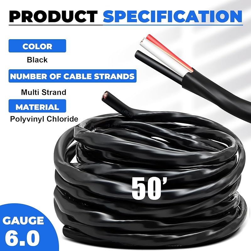 Cable eléctrico 6/3 NM-B 50ft 600V garaje