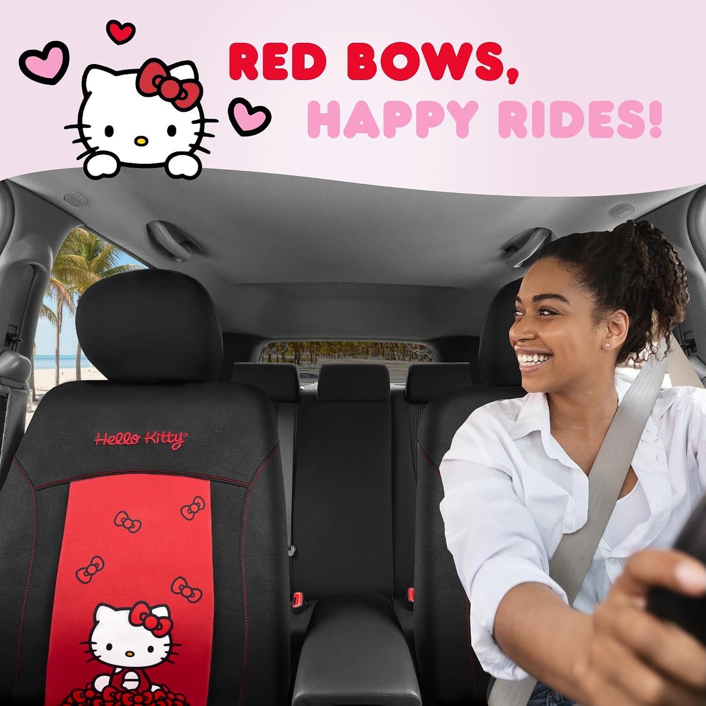 Fundas asiento Hello Kitty 4 Pzas ajuste universal coche
