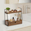Organiz. baño 2 niveles con cajón madera estante fregadero