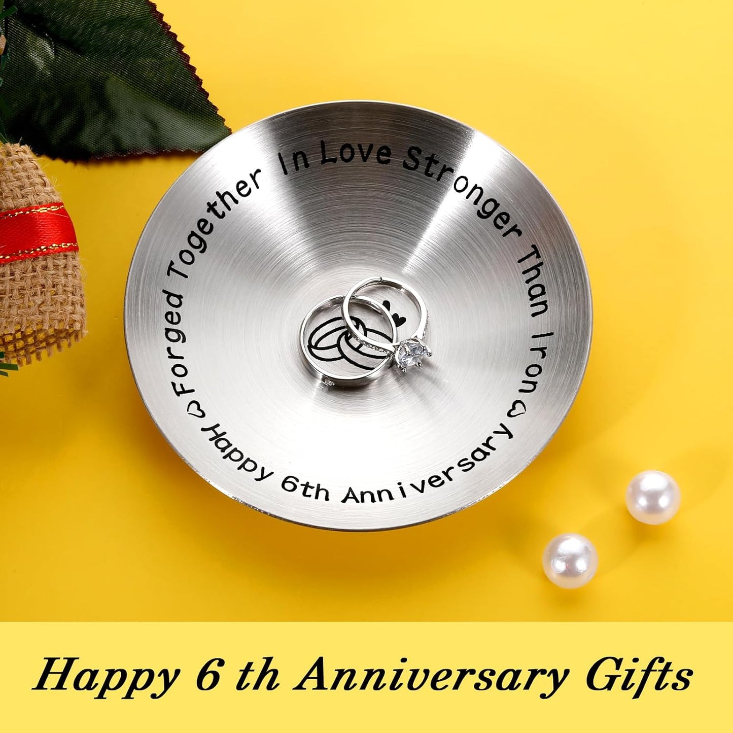 Soporte anillos 4" regalo aniversario boda