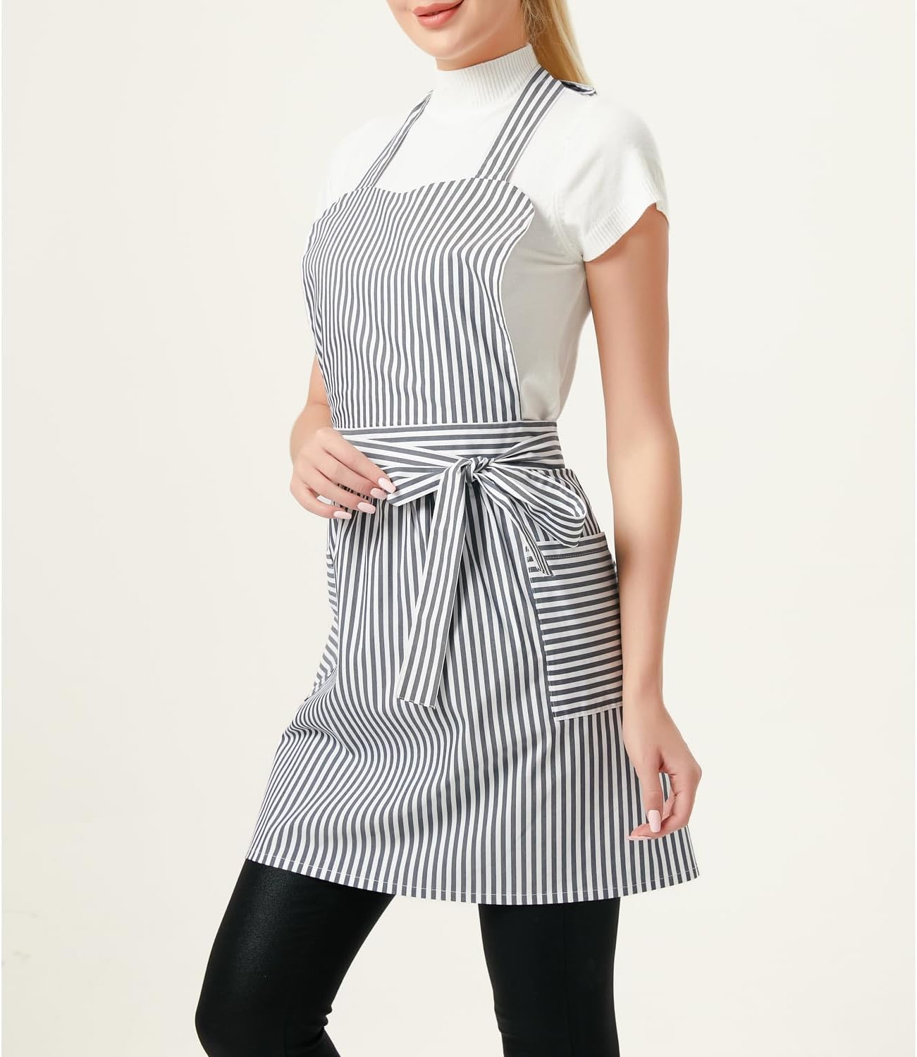 Delantal algodón mujer con bolsillos cocina hornear