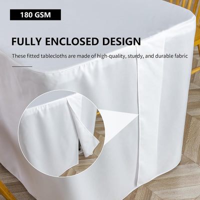 2 Manteles Blancos Ajustables 72x30" Resistentes Agua