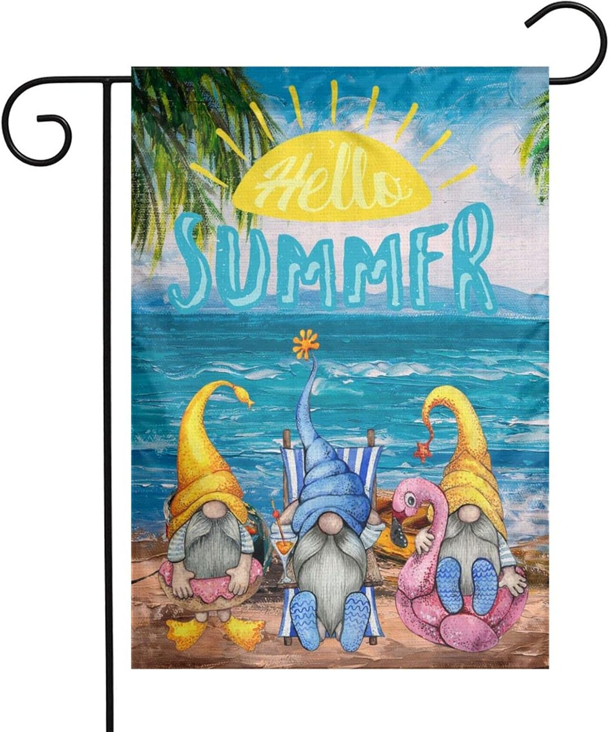 Bandera jardín playa 12x18pulg tela lino doble cara