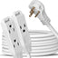 Cable extensión plano 3 tomas 25ft certificado UL interior