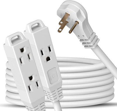 Cable extensión plano 3 tomas 25ft certificado UL interior