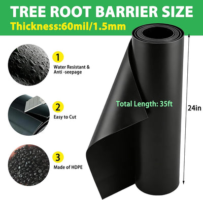 Barrera raíz bambú 35ft x 24pulg alta resistencia