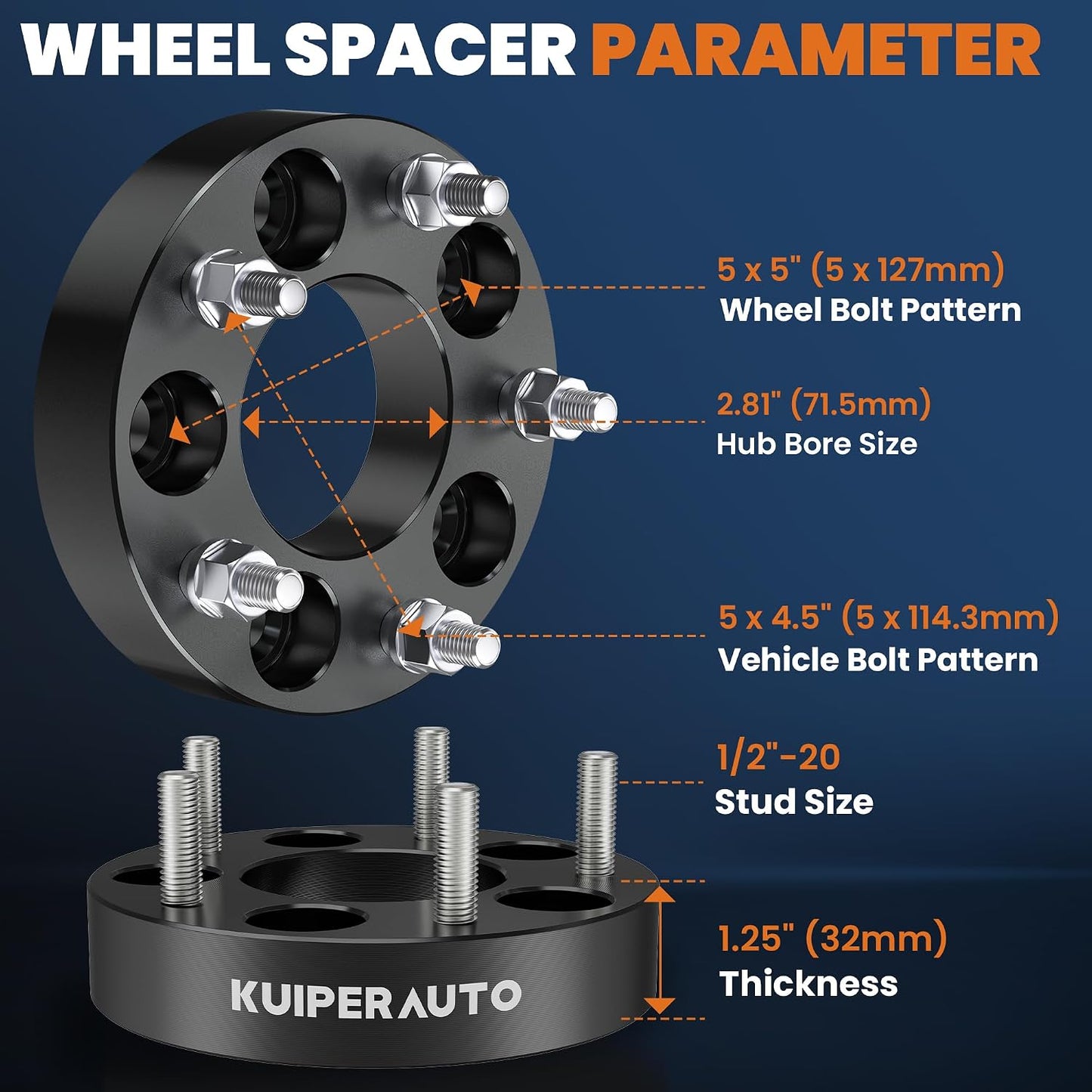 Separadores ruedas 5x4.5 a 5x5 forjadas Jeep Wrangler 87-06