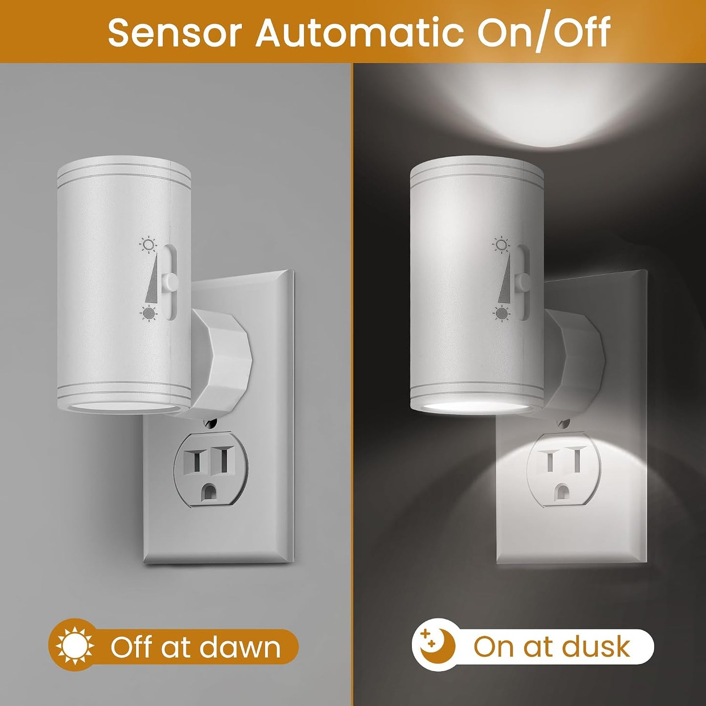Luz nocturna LED enchufable sensor baño pasillo