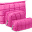 Bolsa maquillaje acolchada 3 pzas rosa intenso