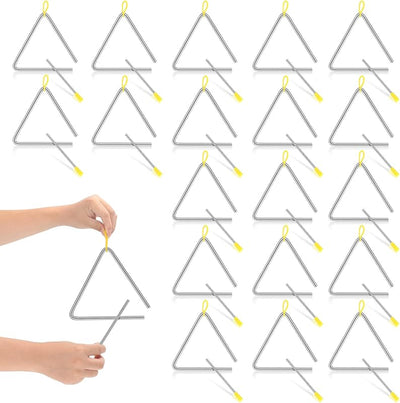 20 Pzas Triángulos Acero 6pulg para Niños y Adultos
