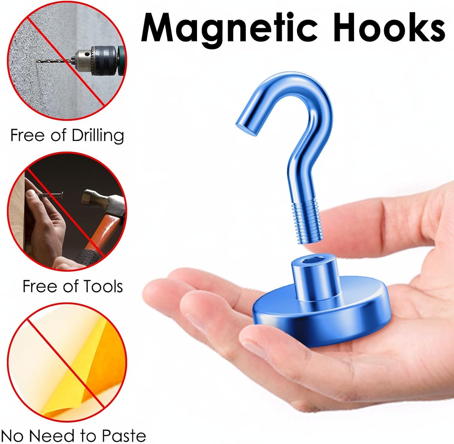 Ganchos magnéticos 110lb para puertas y viaje