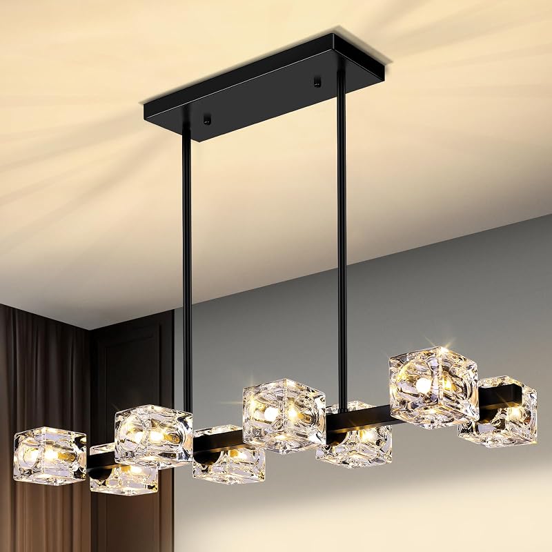 Candelabros negros 8 luces estilo granja para comedor