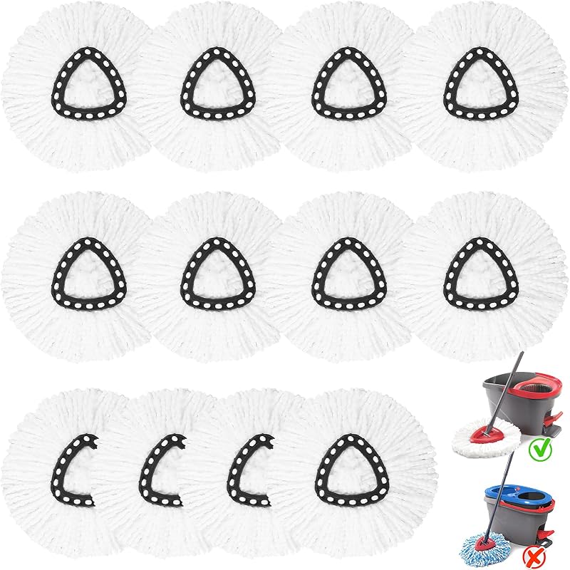 12 Pzas Cabezales Mopa Giratoria Microfibra Comp Triangular