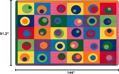 Alfombra área asientos niños abstracta colorida 7'6"