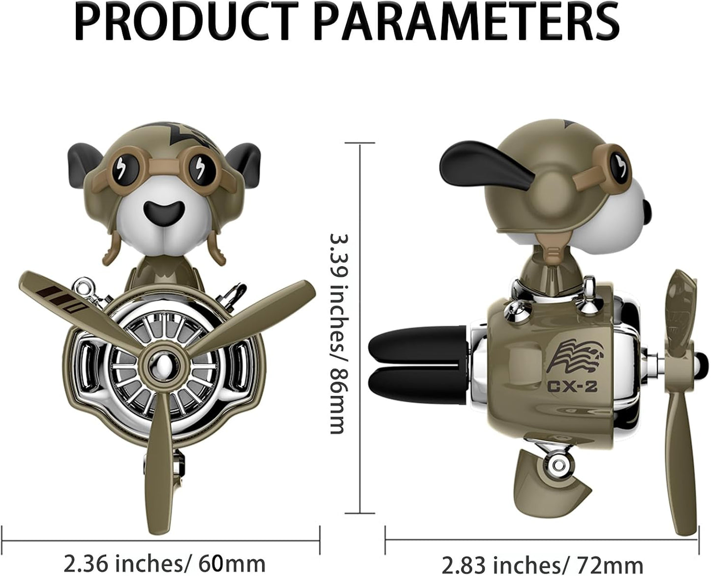 Ambientador auto con forma perro clip ventilación difusor