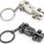 Llavero F1 3D metal plateado y negro para regalo