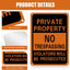 8 Letreros Aluminio Propiedad Privada 7x10" Naranja