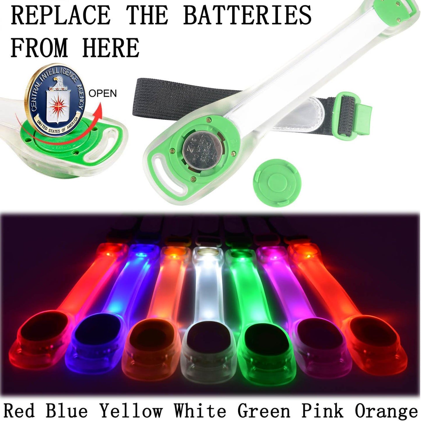Brazalete LED ajustable correa silicona para correr ciclismo