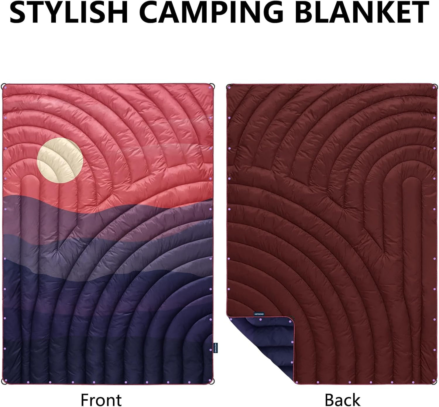 Manta plegable camping estampado plumón ligera