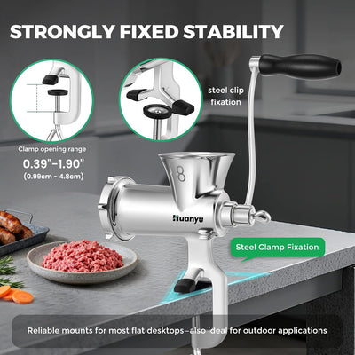 Picadora carne manual acero inox para salchichas y carne