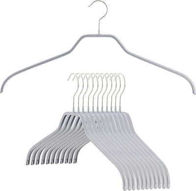 Percha antiderrap para ropa ancha set 10 plateado