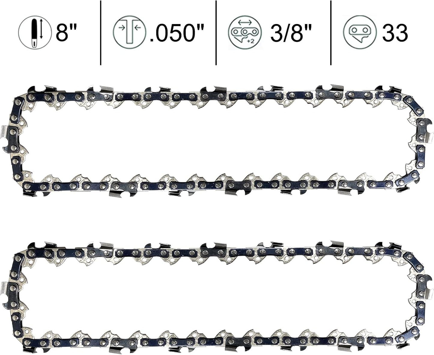 2 Cadenas Sierra Poste 8" Repuesto Harbor Freight