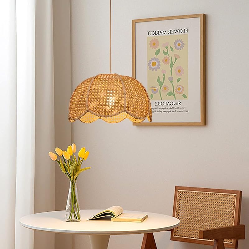 Lámpara colgante tejida a mano para cocina comedor sala