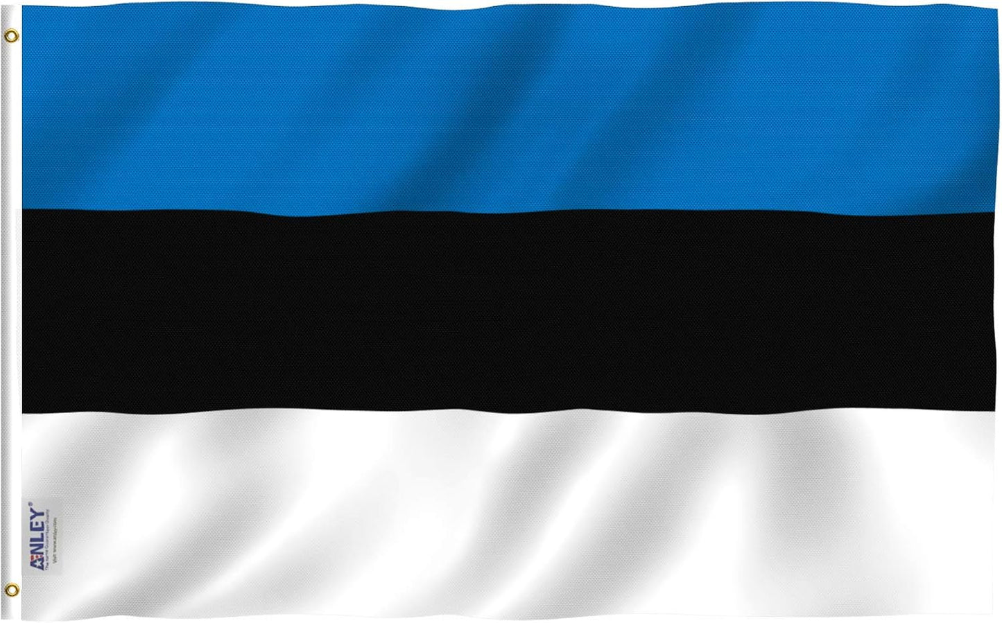 Bandera Estonia 3x5ft poliéster lona doble costura ojales latón