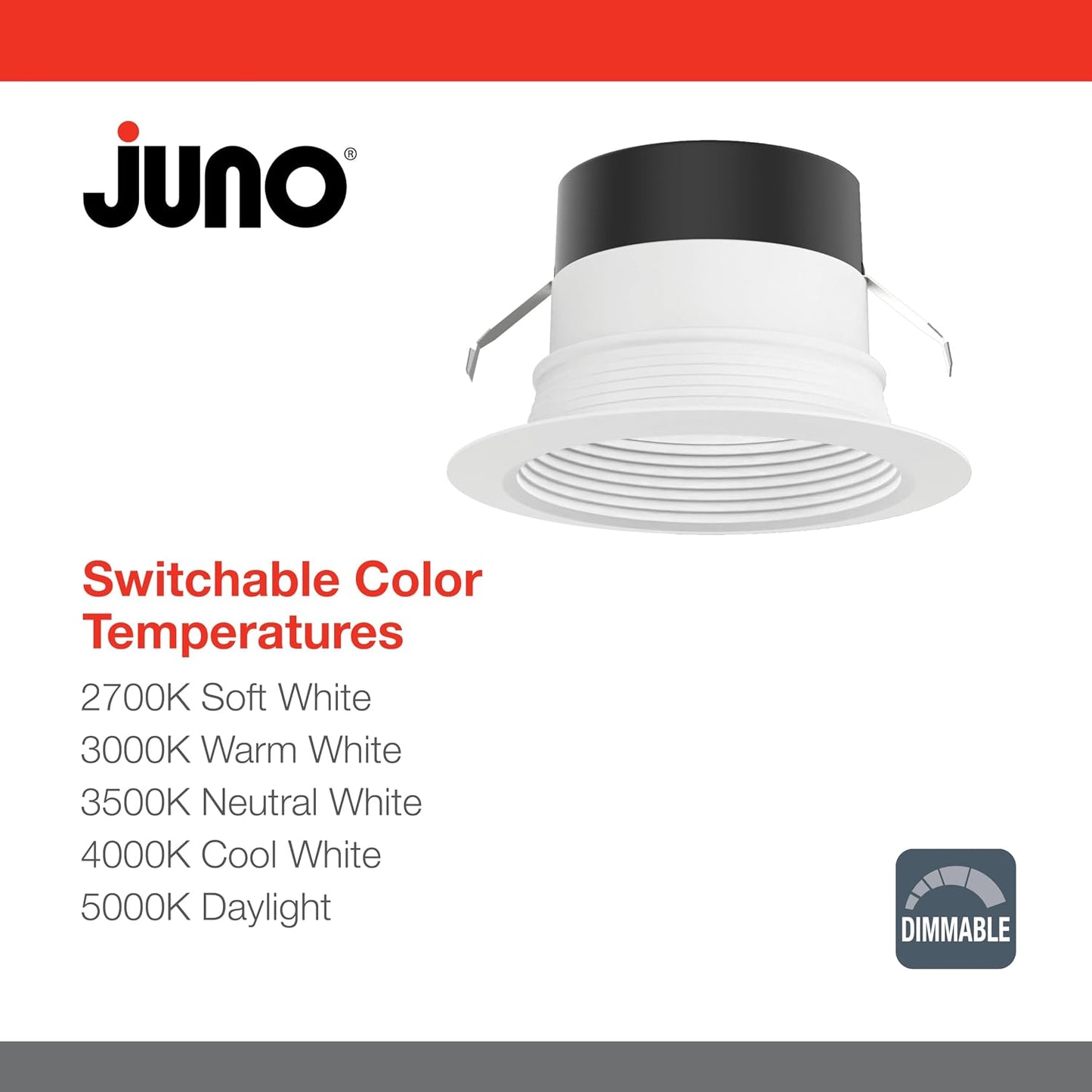 Lámpara LED techo 4pulg conmutable 5en1 700lm regulable blanco