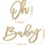 Cartel Oh Baby fieltro dorado champán baby shower