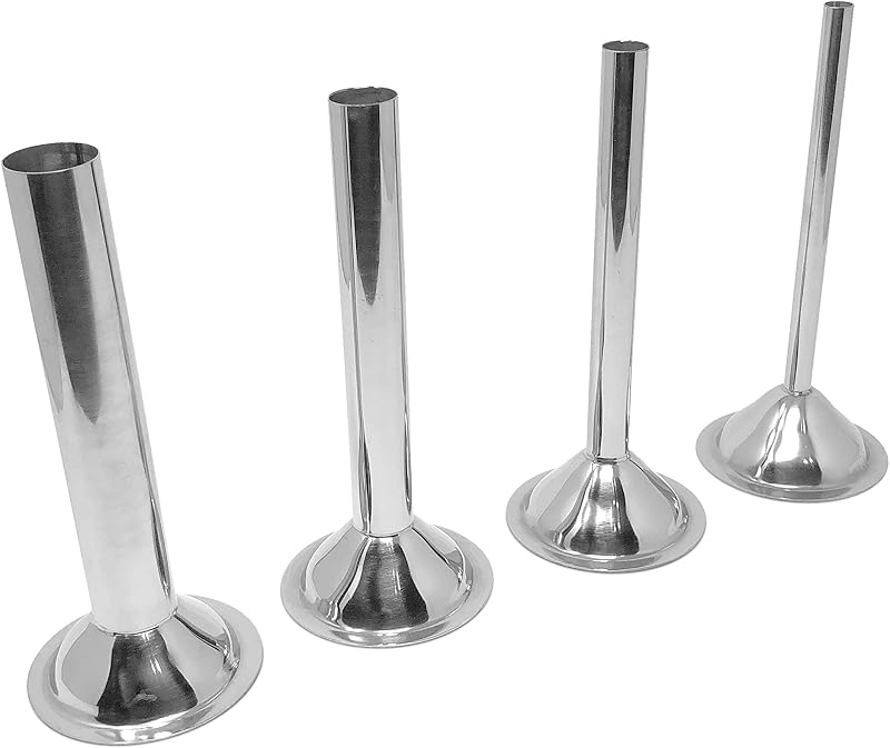 Tubos relleno salchichas acero inox set 4