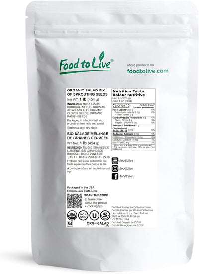 Mezcla ensalada orgánica germinantes brócoli rábano trébol