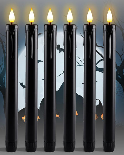 6 Velas LED Realistas Plástico 9.6" Sin Llama