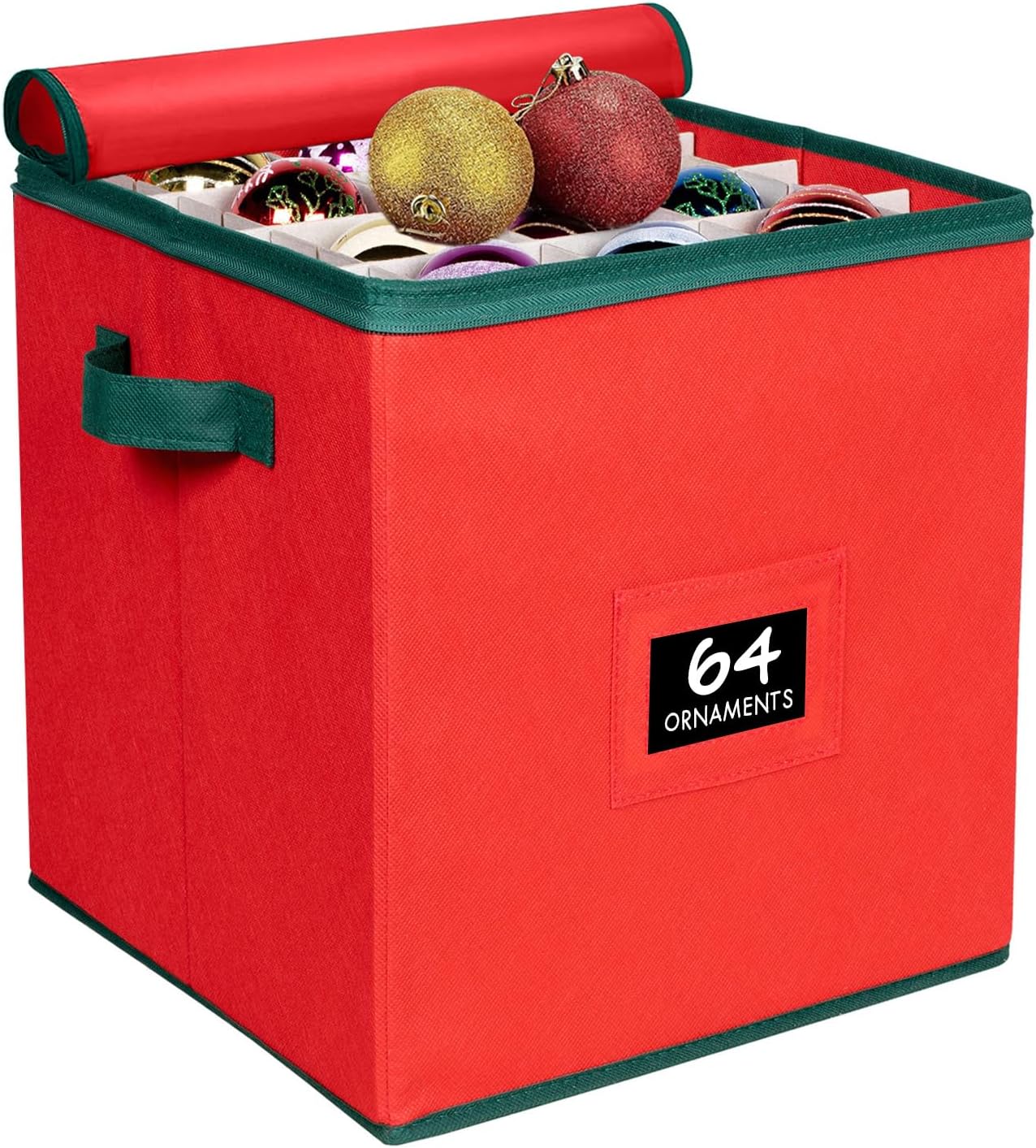 Caja almacenamiento adornos navideños 3x3" comp ajustable