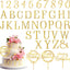 Letras acrílicas doradas para decorar pasteles cumpleaños