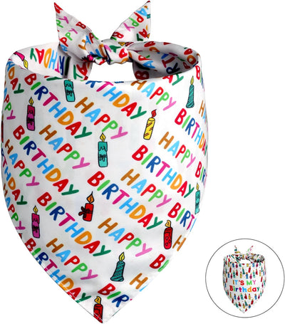 Bandana cumpleaños perro niño triangular reversible duradero