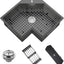 Fregadero cocina esquina 25pulg acero inox con rejilla
