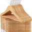 Perchas bebé madera natural 20 pzas con gancho 360°