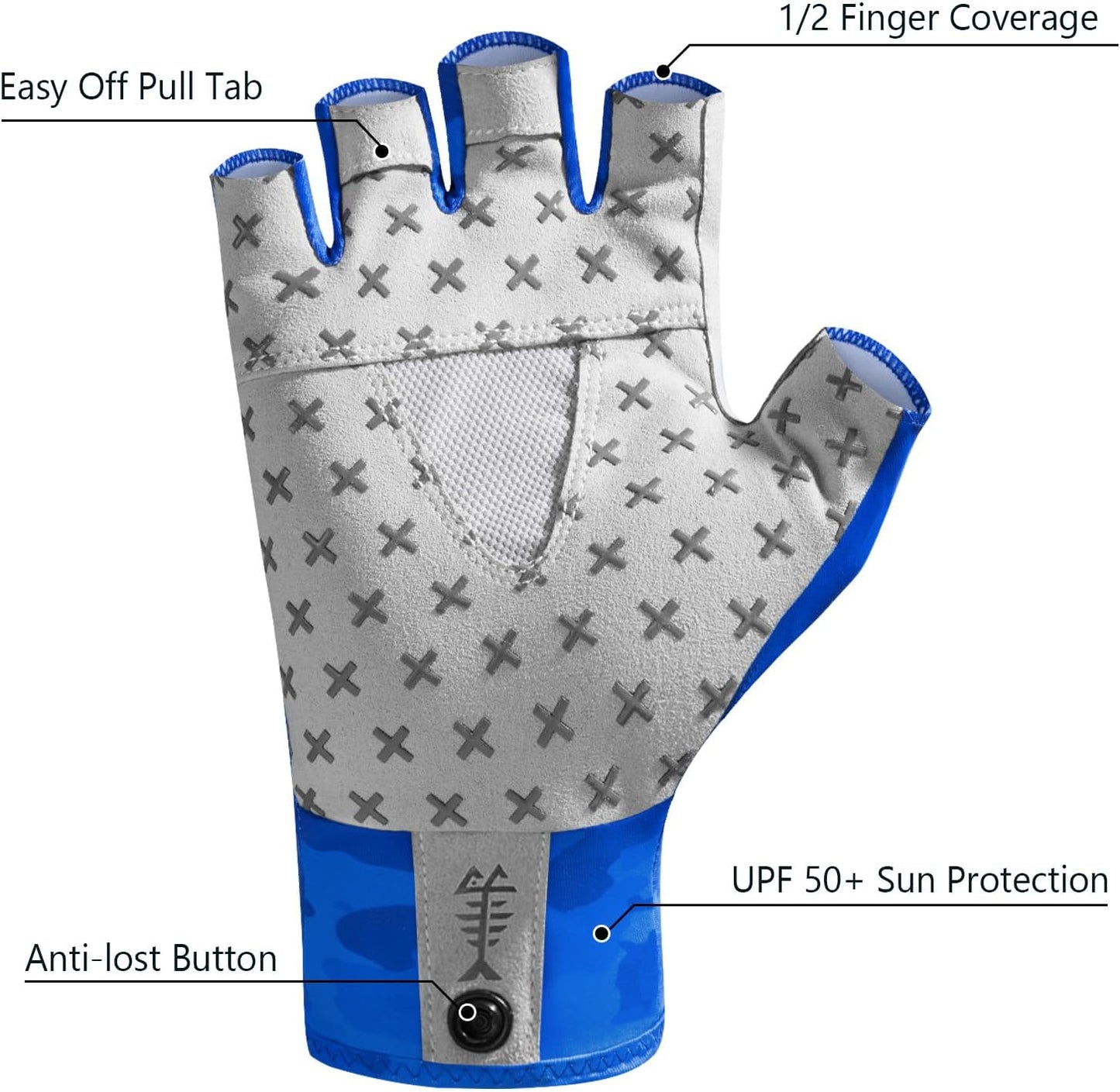 Guantes sol unisex UPF 50 transpirables para pesca