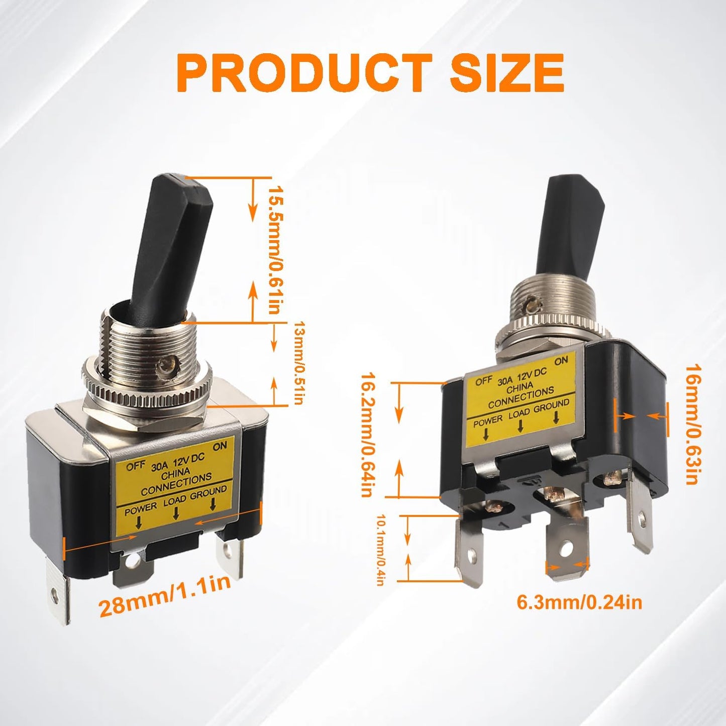 Interruptor palanca LED rojo 12V 30A SPST auto
