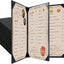 Pack 12 Fundas Menú Cuero Sintético Negro 8.5x11pulg
