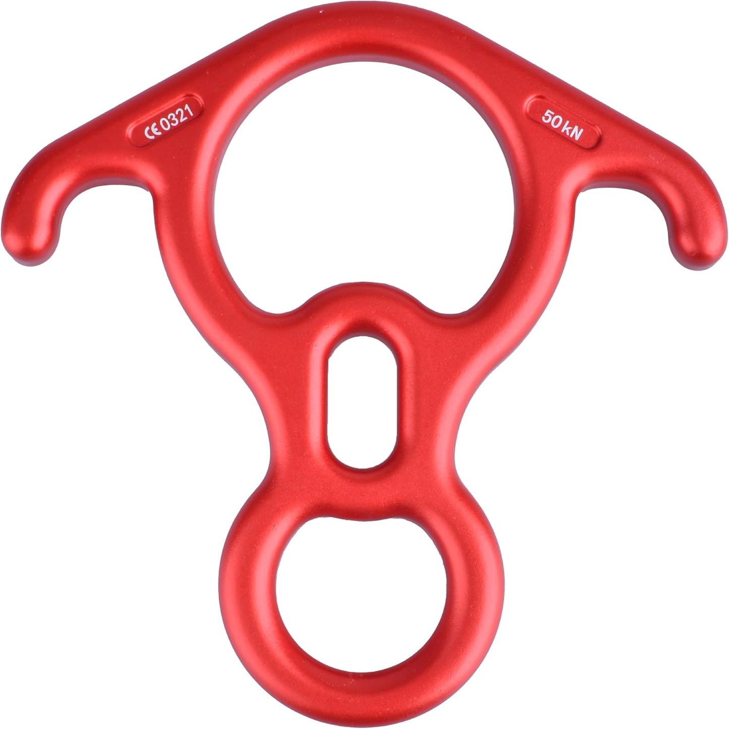 Descensor figura 8 aluminio para escalada y yoga