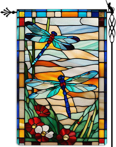 Bandera jardín estilo vidrio 12x18pulg doble tamaño