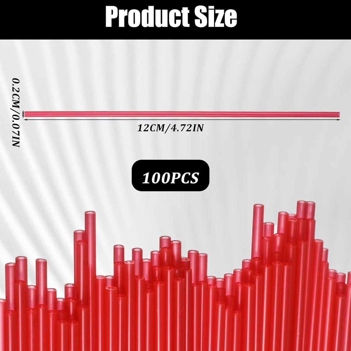 100 Popotes Plástico Rojo 4.7pulg para Estrechos