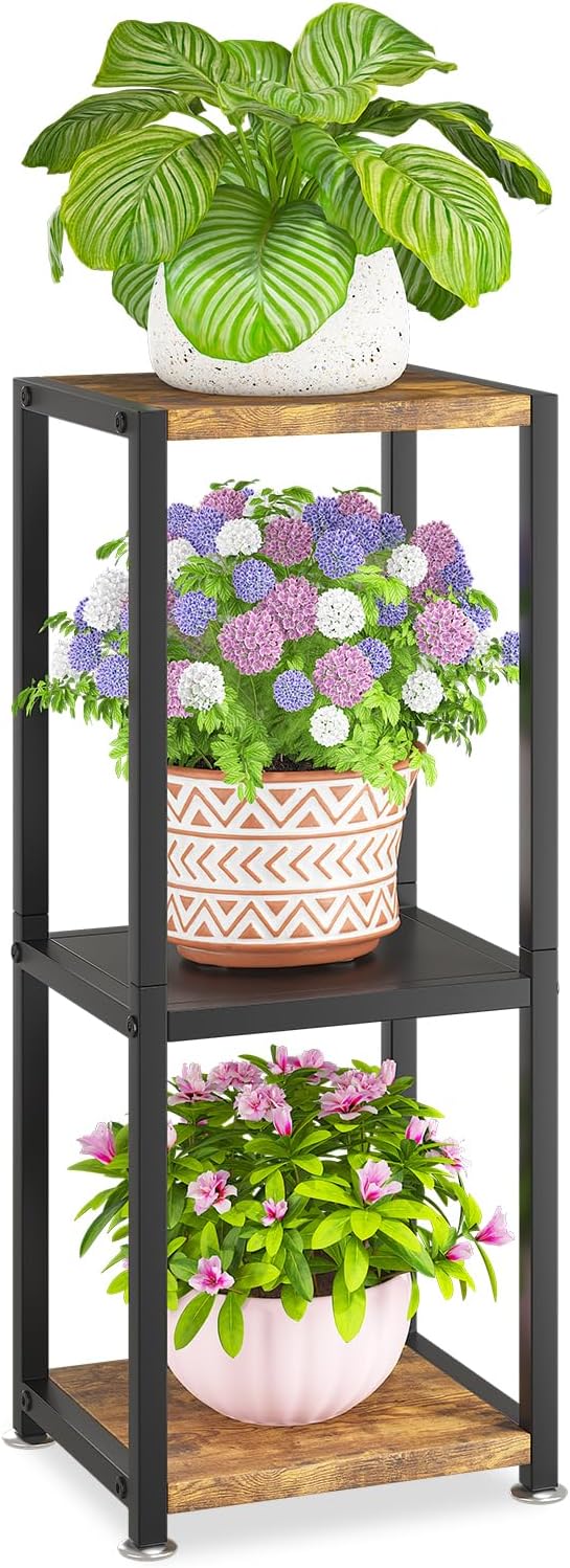 Soportes plantas 3 niveles 31" madera metal interior