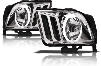 Faros delanteros LED blanco cromado comp Ford Mustang 05-09
